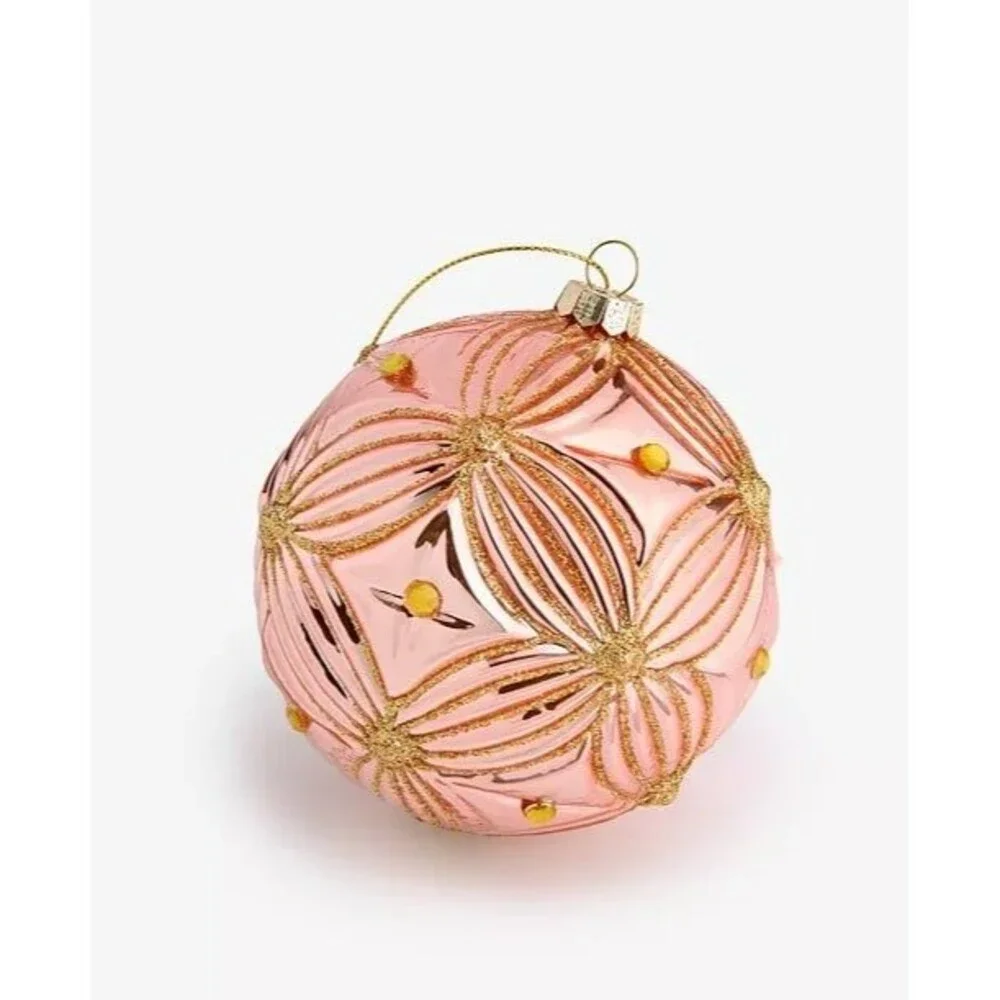 Macy’s Holiday Lane Glitter Texture Glass Ball Ornament